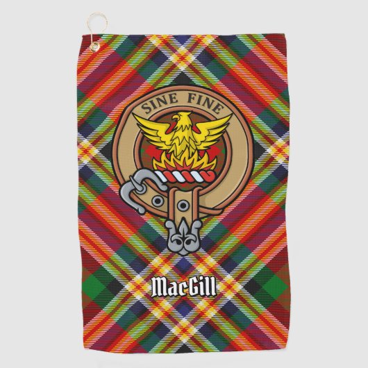 Serviette De Golf Clan MacGill Crest sur Tartan Golf Towel (Devant)