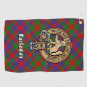 Serviette De Golf Clan MacGowan Crest sur Tartan (Horizontal)