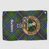 Serviette De Golf Clan MacInnes Crest sur Tartan (Horizontal)