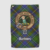 Serviette De Golf Clan MacInnes Crest sur Tartan (Devant)