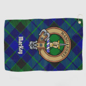 Serviette De Golf Clan MacKay Crest sur Tartan (Horizontal)