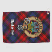 Serviette De Golf Clan MacLachlan Crest sur Tartan (Horizontal)