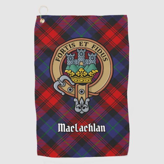 Serviette De Golf Clan MacLachlan Crest sur Tartan (Devant)