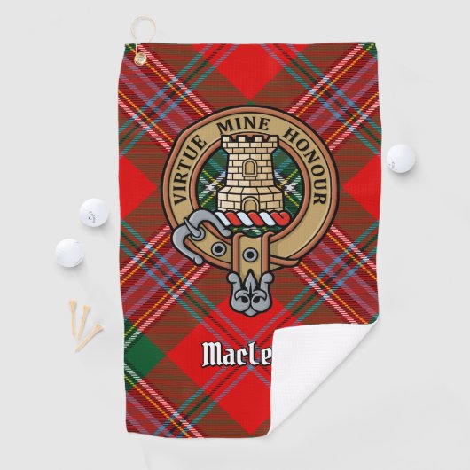 Serviette De Golf Clan MacLean Crest sur Tartan (En situation)