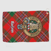 Serviette De Golf Clan MacLean Crest sur Tartan (Horizontal)