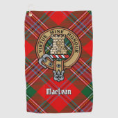Serviette De Golf Clan MacLean Crest sur Tartan (Devant)