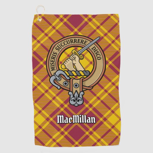Serviette De Golf Clan MacMillan Crest sur le tatan de robe (Devant)