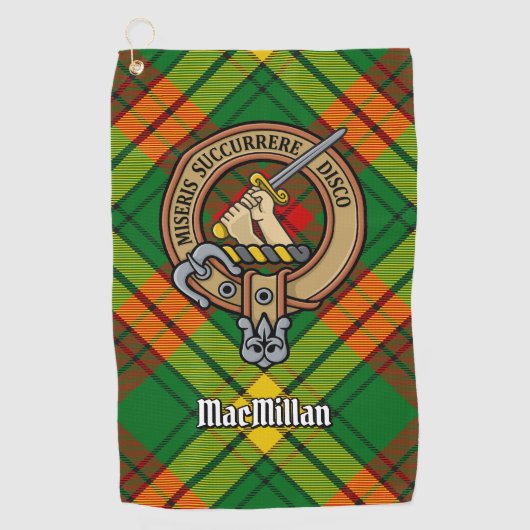 Serviette De Golf Clan MacMillan Crest sur Tartan (Devant)