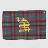 Serviette De Golf Clan MacNamara Tartan Plaid Monogram Golf Towel (Horizontal)