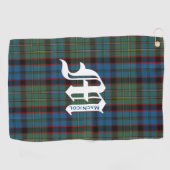 Serviette De Golf Clan MacNicol Chasse Tartan Plaid Monogramme (Horizontal)