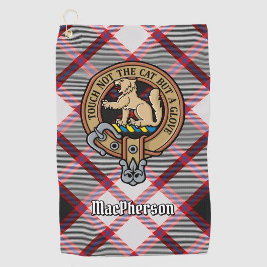 Serviette De Golf Clan MacPherson Crest sur la chasse Tartan (Devant)