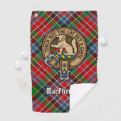 Serviette De Golf Clan MacPherson Crest sur Tartan Golf Towel (En situation)