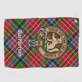 Serviette De Golf Clan MacPherson Crest sur Tartan Golf Towel (Horizontal)