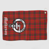 Serviette De Golf Clan Matheson Crest Badge et Tartan (Horizontal)