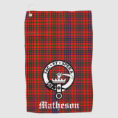 Serviette De Golf Clan Matheson Crest Badge et Tartan (Devant)