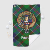 Serviette De Golf Clan Paterson Crest sur Tartan (En situation)