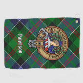 Serviette De Golf Clan Paterson Crest sur Tartan (Horizontal)