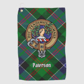 Serviette De Golf Clan Paterson Crest sur Tartan (Devant)