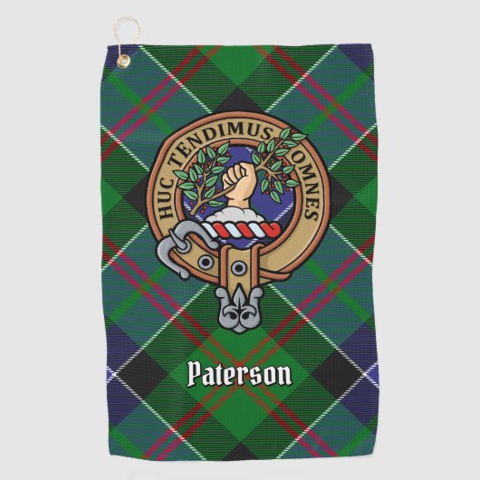 Serviette De Golf Clan Paterson Crest sur Tartan (Devant)
