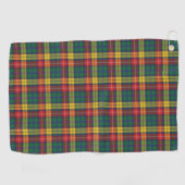 Serviette De Golf Clan Plaid Buchanan Tartan Rouge Jaune Vert (Horizontal)