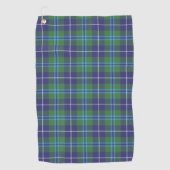 Serviette De Golf Clan Plaid Douglas Blue Green Check Tartan (Devant)