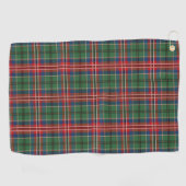 Serviette De Golf Clan Plaid MacCulloch Rouge Vert Bleu Tartan (Horizontal)