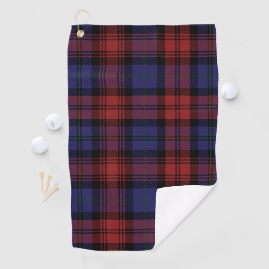 Serviette De Golf Clan Plaid MacLachlan violet noir Tartan chèque (En situation)