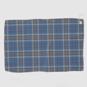 Serviette De Golf Clan Plaid Thompson gris bleu Check Tartan (Horizontal)