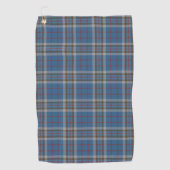 Serviette De Golf Clan Plaid Thompson gris bleu Check Tartan (Devant)