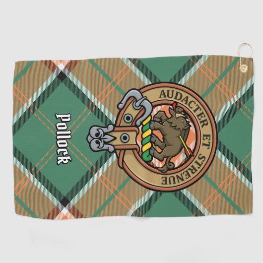 Serviette de golf Clan Pollock Crest (Horizontal)