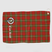 Serviette De Golf Clan Scott Crest Badge et Tartan personnalisable (Horizontal)