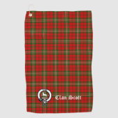 Serviette De Golf Clan Scott Crest Badge et Tartan personnalisable (Devant)
