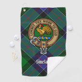 Serviette De Golf Clan Sinclair Crest sur la chasse Tartan (En situation)