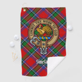 Serviette De Golf Clan Sinclair Crest sur Tartan (En situation)