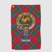 Serviette De Golf Clan Sinclair Crest sur Tartan (Devant)