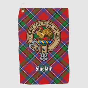 Serviette De Golf Clan Sinclair Crest sur Tartan