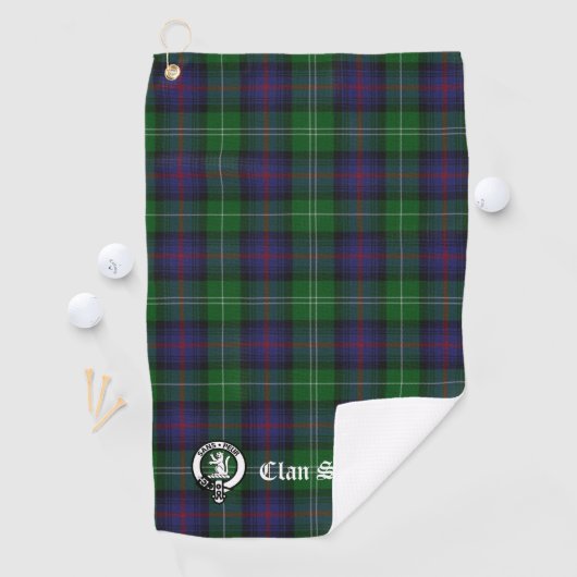 Serviette De Golf Clan Sutherland Crest & Tartan personnalisable (En situation)