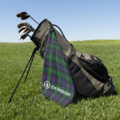 Serviette De Golf Clan Sutherland Crest & Tartan personnalisable (Vert)