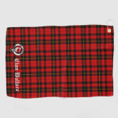 Serviette De Golf Clan Wallace Crest Badge et Tartan personnalisable (Horizontal)