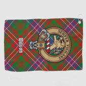 Serviette De Golf Clan Wilson Crest sur Tartan moderne (Horizontal)