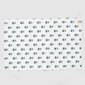 Serviette De Golf Clarinet Marching Band Lapin Vert Or (Horizontal)