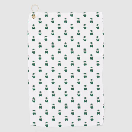 Serviette De Golf Clarinet Marching Band Lapin Vert Or (Devant)