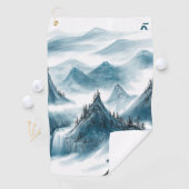 Serviette De Golf Classic Blue Rolling Mountains Peinture (En situation)