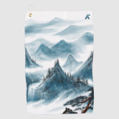 Serviette De Golf Classic Blue Rolling Mountains Peinture (Devant)
