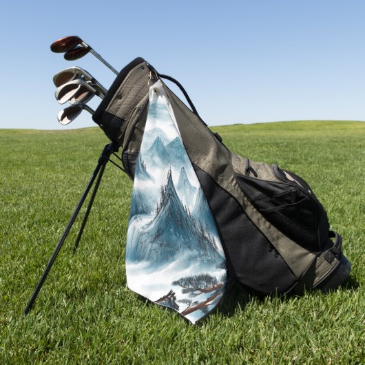 Serviette De Golf Classic Blue Rolling Mountains Peinture (Vert)