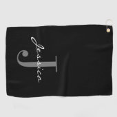 Serviette De Golf Classic Custom Name + Initial Golf Towne (Horizontal)