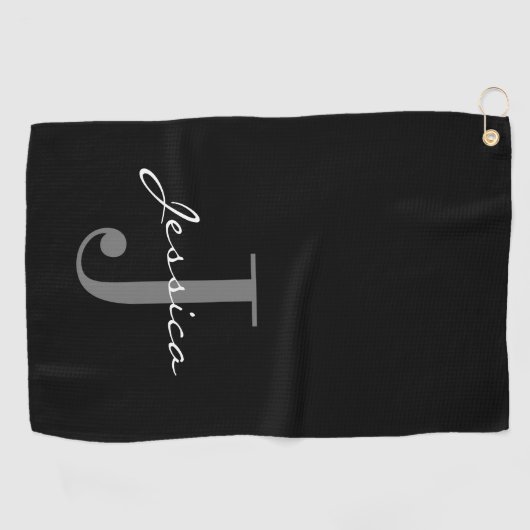 Serviette De Golf Classic Custom Name + Initial Golf Towne (Horizontal)