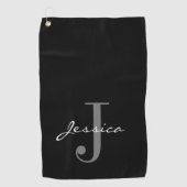 Serviette De Golf Classic Custom Name + Initial Golf Towne (Devant)
