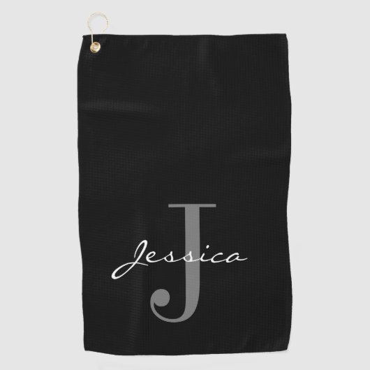 Serviette De Golf Classic Custom Name + Initial Golf Towne (Devant)