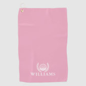 Serviette De Golf Classic Elegant Pink Personalized Name Monogram (Devant)